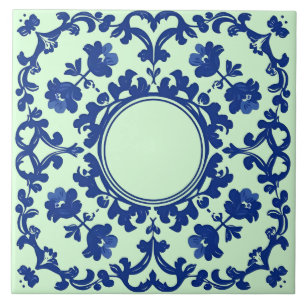 Carreau Indigo Azulejo Bleu Portugais Lisbon Botanique