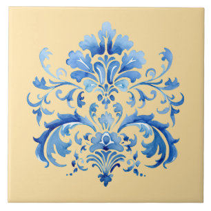 Carreau Indigo Azulejo Bleu Portugais Lisbonne Botanique