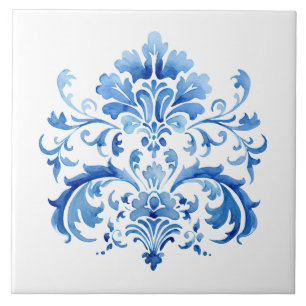 Carreau Indigo Azulejo Bleu Portugais Lisbonne Botanique