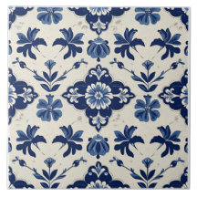 Indigo Azulejo Bleu Portugais Lisbonne Botanique