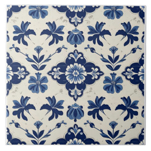Carreau Indigo Azulejo Bleu Portugais Lisbonne Botanique