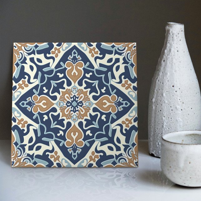 Carreau Indigo Azulejo Bleu Portugais Lisbonne Décor (Créateur téléchargé)