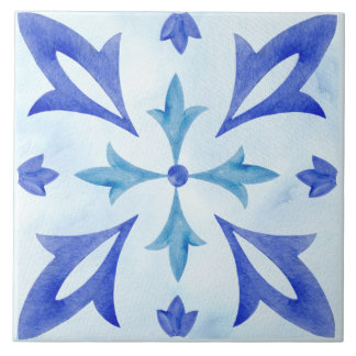 Carreau Indigo Azulejo Bleu Portugais Lisbonne Décoratif 