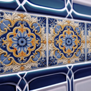 Carreau Indigo Azulejo Bleu Portugais Lisbonne Décoratif