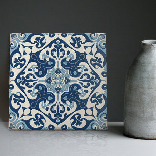 Carreau Indigo Azulejo Bleu Portugais Lisbonne Décoratif