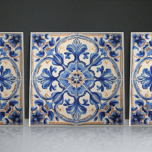 Carreau Indigo Azulejo Bleu Portugais Lisbonne Décoratif
