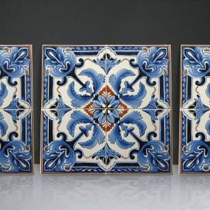 Carreau Indigo Azulejo Bleu Portugais Lisbonne Décoratif