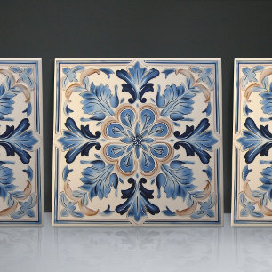 Carreau Indigo Azulejo Bleu Portugais Lisbonne Décoratif