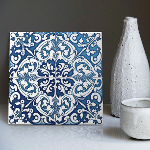 Carreau Indigo Azulejo Bleu Portugais Lisbonne Décoratif