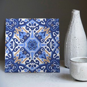 Carreau Indigo Azulejo Bleu Portugais Lisbonne Décoratif