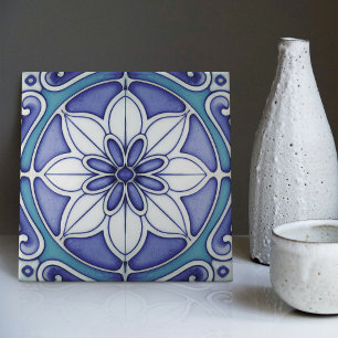 Carreau Indigo Azulejo Bleu Portugais Lisbonne Décoratif