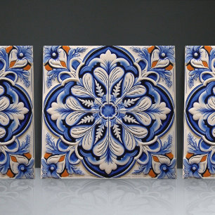 Carreau Indigo Azulejo Bleu Portugais Lisbonne Décoratif