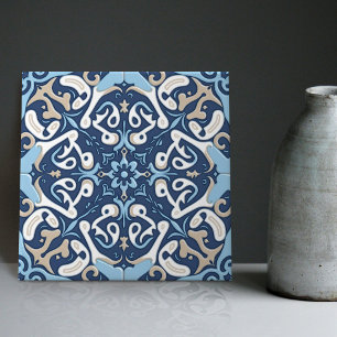 Carreau Indigo Azulejo Bleu Portugais Lisbonne Décoratif C