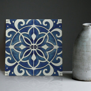 Carreau Indigo Azulejo Bleu Portugais Lisbonne Décoratif C