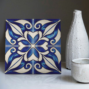 Carreau Indigo Azulejo Bleu Portugais Lisbonne Décoratif C