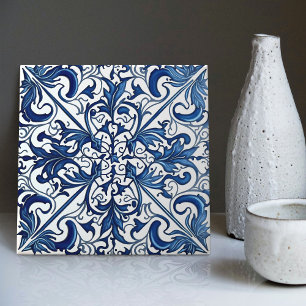 Carreau Indigo Azulejo Bleu Portugais Lisbonne Décoratif C