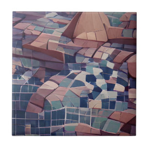 Carreau Indigo bleu marine aqua violet marron céramique ca