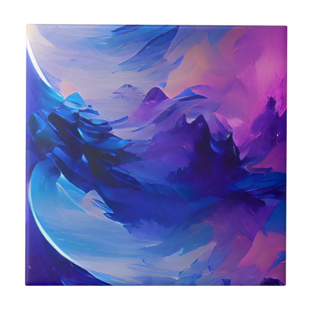 Carreau Indigo navy violet balayant les collines et les nu (Devant)