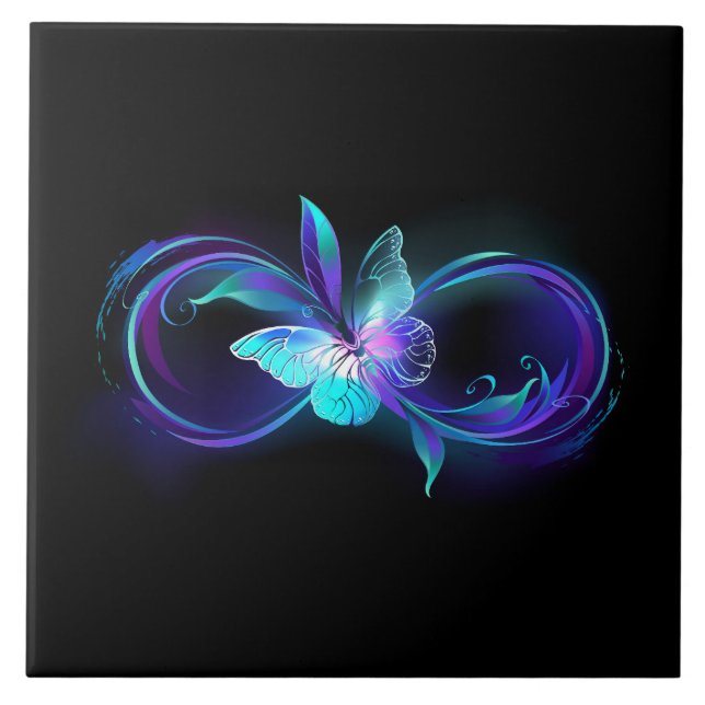 Carreau Infinité brillante avec papillon magique (Devant)