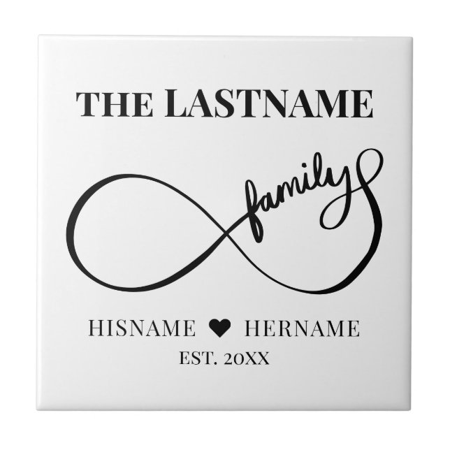 Carreau Infinity Personalized Family Name and Est. Date (Devant)