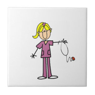 Carreau Infirmière blonde en bâtonnets féminins