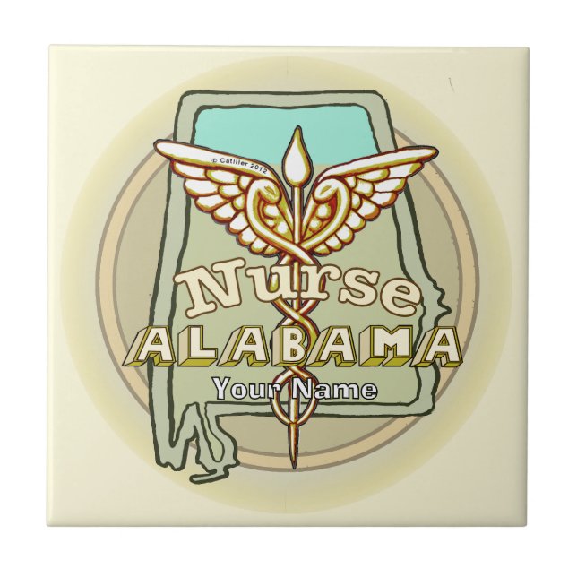 Carreau Infirmière de l'Alabama Caduceus (Devant)
