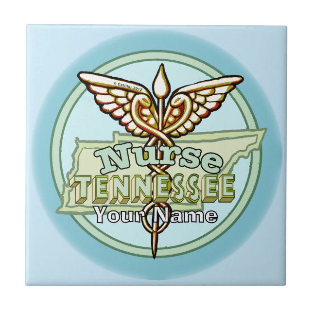 Carreau Infirmière du Tennessee Caducée (Devant)