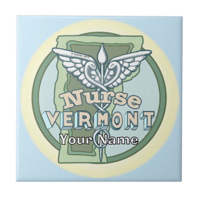 Carreau Infirmière du Vermont Caduceus (Devant)