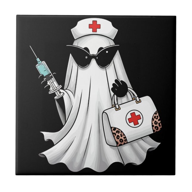 Carreau Infirmière fantôme Halloween (Devant)