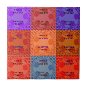 Carreau Inspirational Ayez une belle journée À damiers Pop