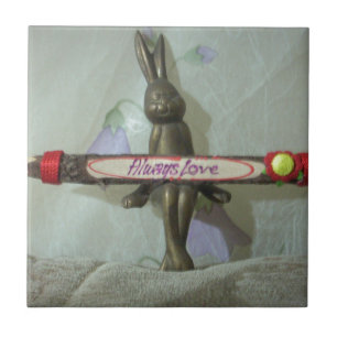 Carreau Inspirational Rabbit : Always Love Sign Art Print