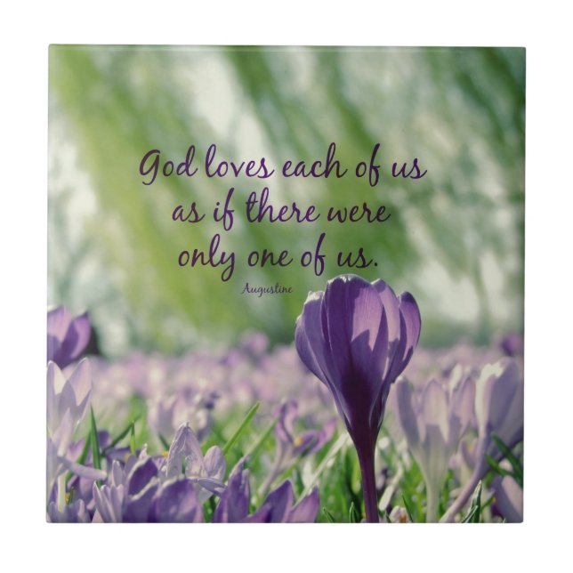 Carreau Inspirationnel Dieu aime chacun de nous Citer (Devant)