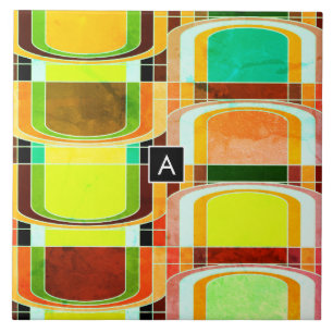 Carreau Inspiré de funky rétro coloré