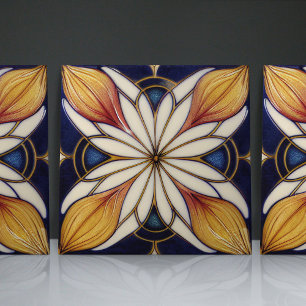 Carreau Inspiré de l'Art Nouveau Classique Floral Géométri
