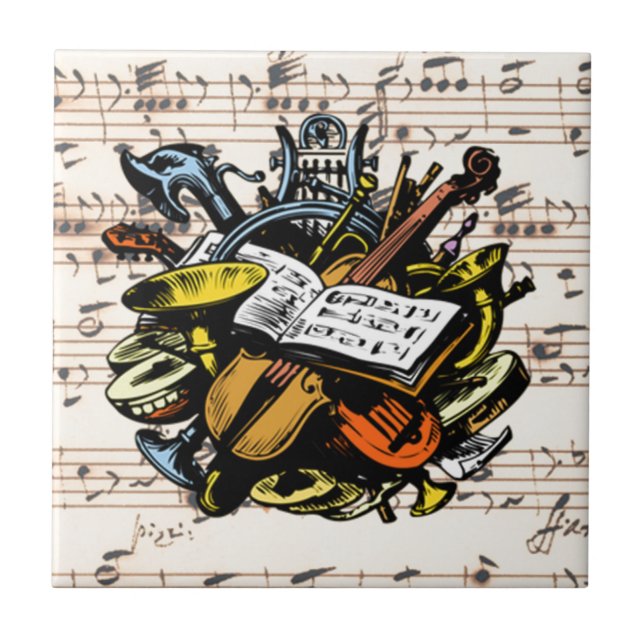 Carreau Instruments de musique ~ Arrière - plan de musique (Devant)