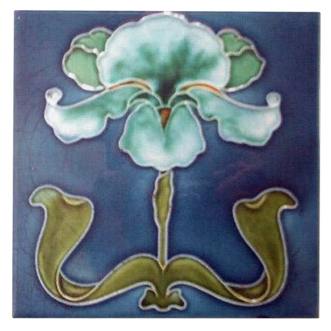 Carreau Iris Bleu à Fleur Éternelle (Devant)