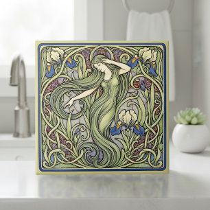 Carreau Iris et Muse Art Nouveau Pat#5 ID1193