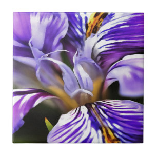 Carreau Iris In Violet Lilac and Purple Botanical Art