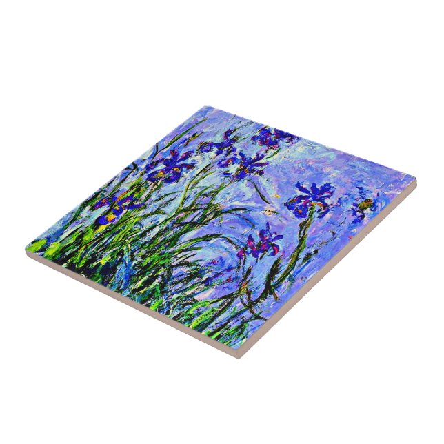 Carreau Iris lilas, peinture de Claude Monet, (Côté)
