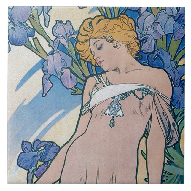 Carreau Iris (Quatre Fleurs), Alphonse Mucha (Devant)