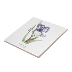 Carreau Iris Violet Froissé Art Botanique