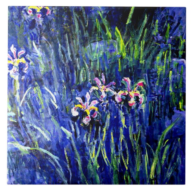 Carreau Irises, célèbre peinture florale de Claude Monet (Devant)