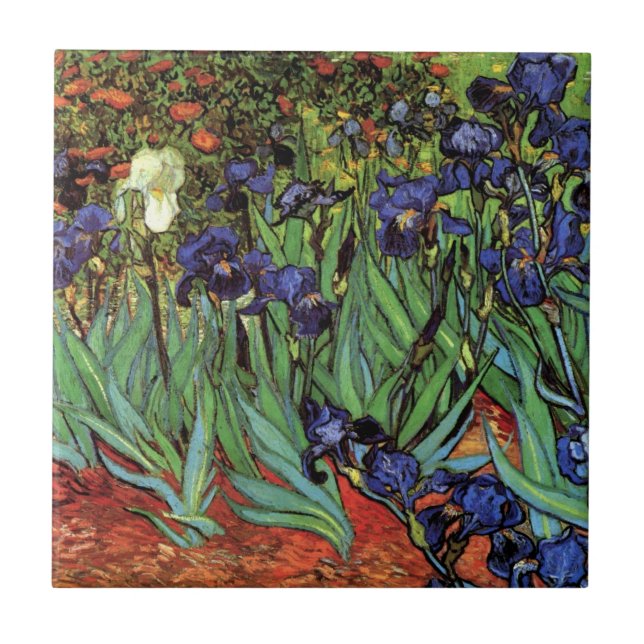 Carreau Irises de Vincent van Gogh, Jardin Vintage (Devant)