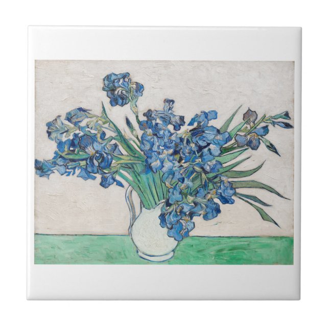 CARREAU "IRISES" VINCENT VAN GOGH ART TILE CÉRAMIQUE (Devant)