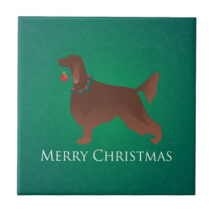 Carreau Irish Setter Chien Joyeux Noël Design