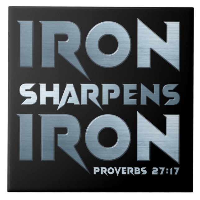 Carreau Iron Sharpens Fer - Christian Men & Women Proverbe (Devant)