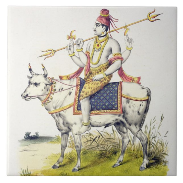 Carreau Ishana ou Shiva, gravé par C. de Motte (1785-183 (Devant)