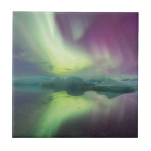 Carreau Islande, Jokulsarlon. Reflets des lumières de l'au