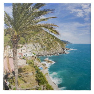 Carreau Italie, Cinque Terre, Vernazza, ville en pente de