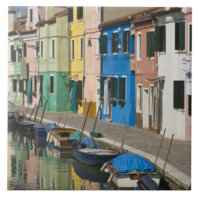 Carreau Italie, Venise, Burano. Maisons multicolores le lo (Devant)